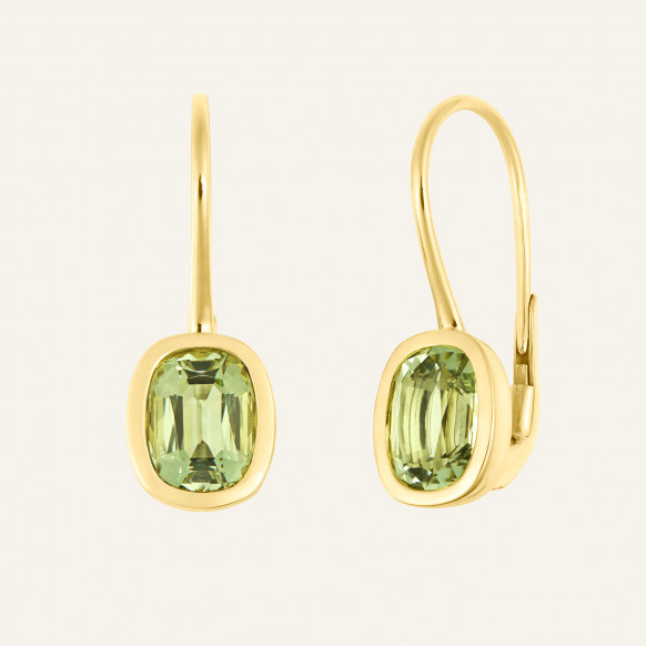 Boucles serti clos prasiolite