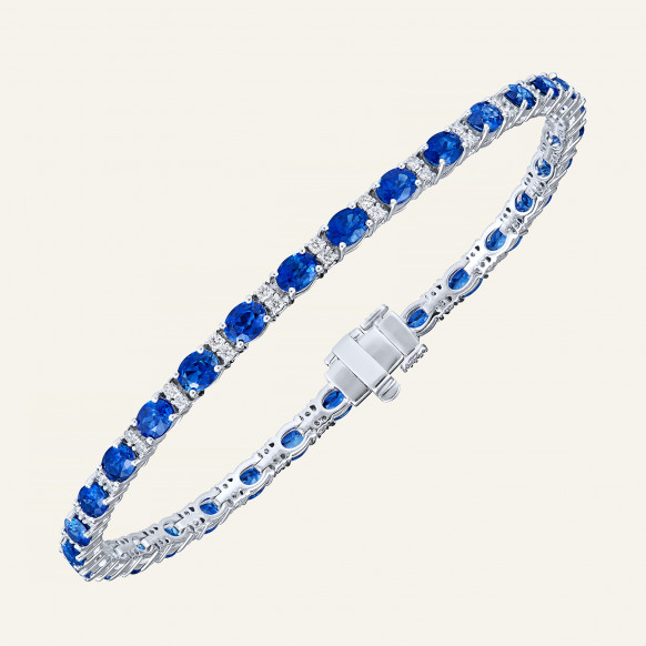 Bracelet Rivière saphirs et...