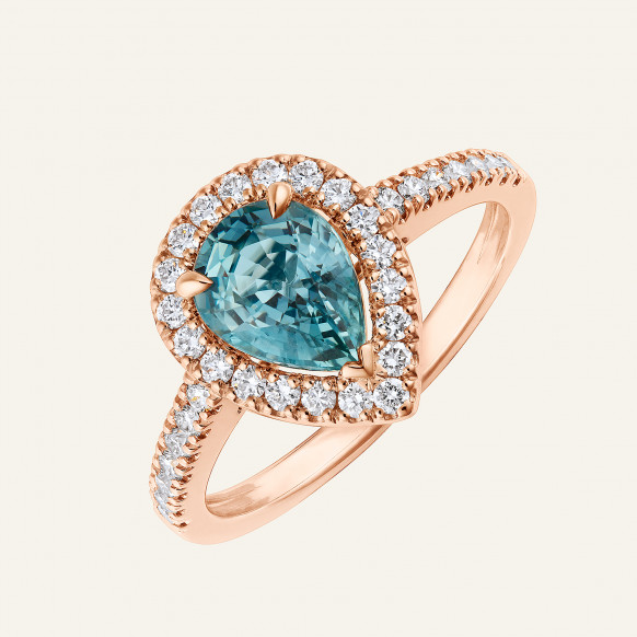 Bague Anaïs Saphir vert d'eau