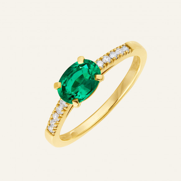Bague Délice émeraude or jaune