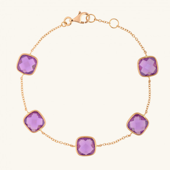 Bracelet Carrés Clos améthyste