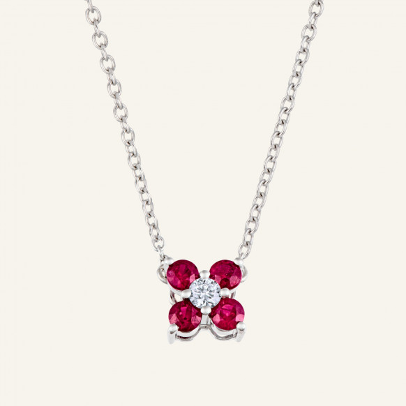 Pendentif Dahlia rubis