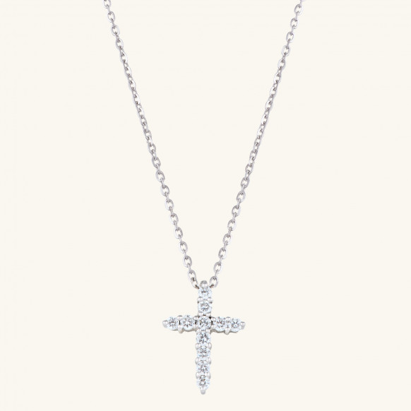 Pendentif Croix serti griffes