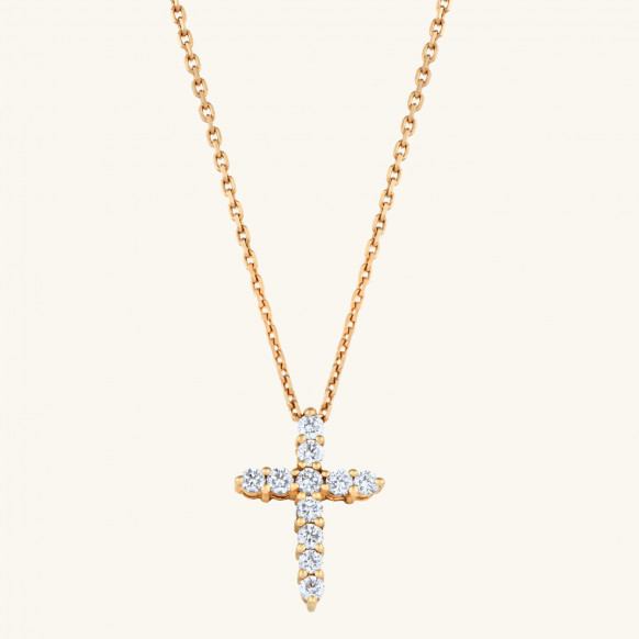 Pendentif Croix serti griffes