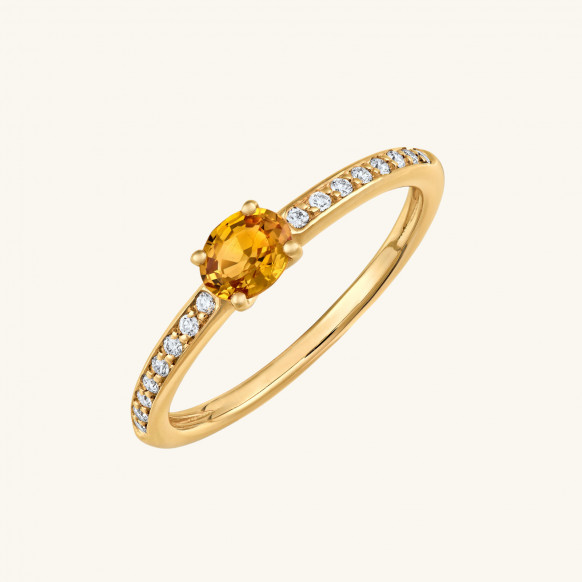 Bague Candy saphir jaune serti