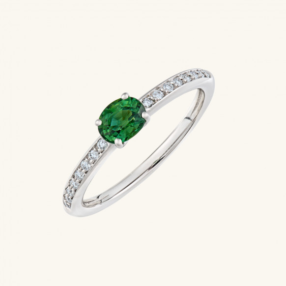 Bague Candy saphir vert serti