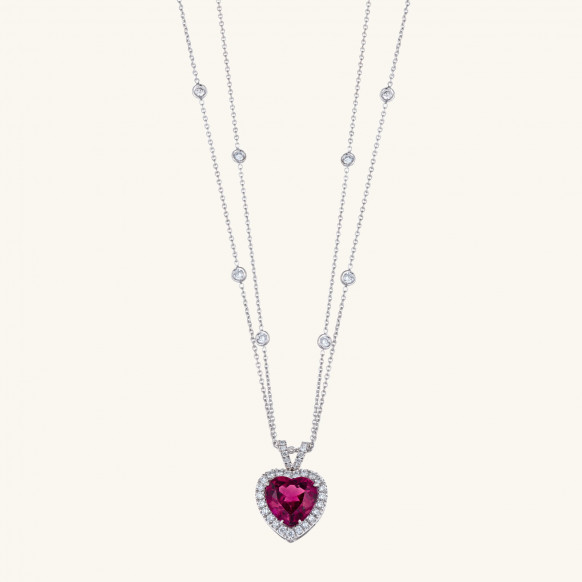 Pendentif Anaïs cœur rubellite