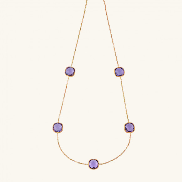 Collier Carrés Clos améthystes
