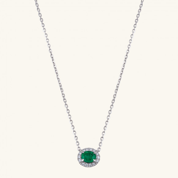 Pendentif émeraude ovale
