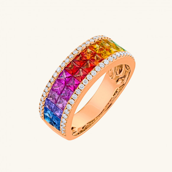 Bague Rainbow double rang