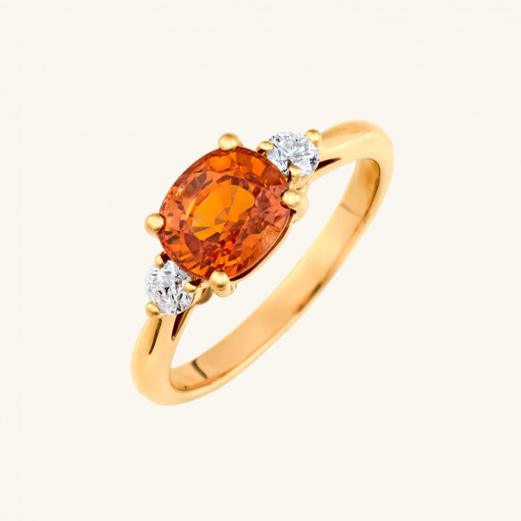 Bague Éternité grenat mandarin