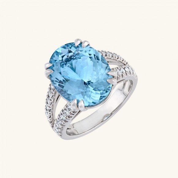 Bague Mélodie Aigue Marine