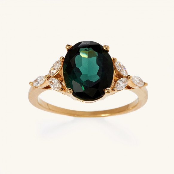 Bague Flora tourmaline verte