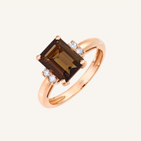 Bague Manhattan quartz fumé