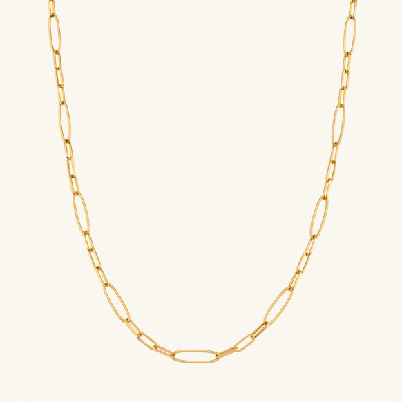 Sautoir Maille Alternée Ovale