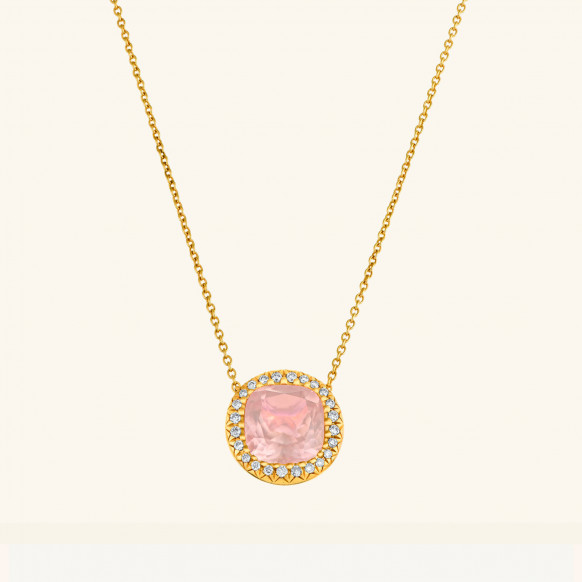 Pendentif Aliénor quartz rose
