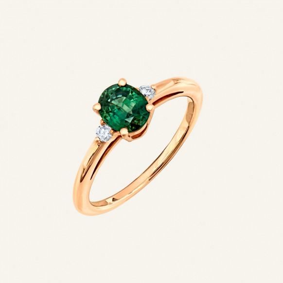 Bague Alma saphir vert et...