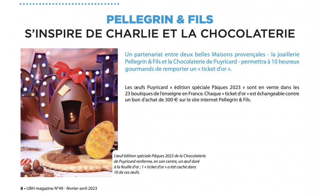 Pellegrin & Fils s'inspire de Charlie et la chocolaterie 